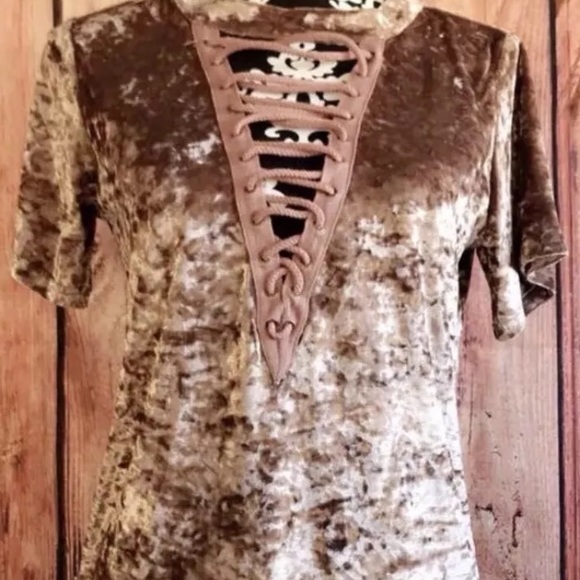 SALE NWT Fall Stunner by Entro Velvet Shirt - Picture 4 of 4